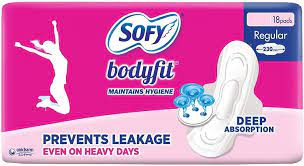 Sofy Sanitary Pad body fit Regular  18nos 1 pkt